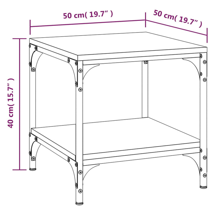 vidaXL Coffee Table Black 50x50x40 cm Engineered Wood