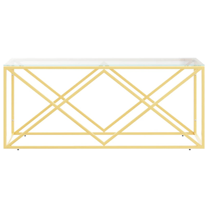 vidaXL Coffee Table 110x45x45 cm Stainless Steel and Glass