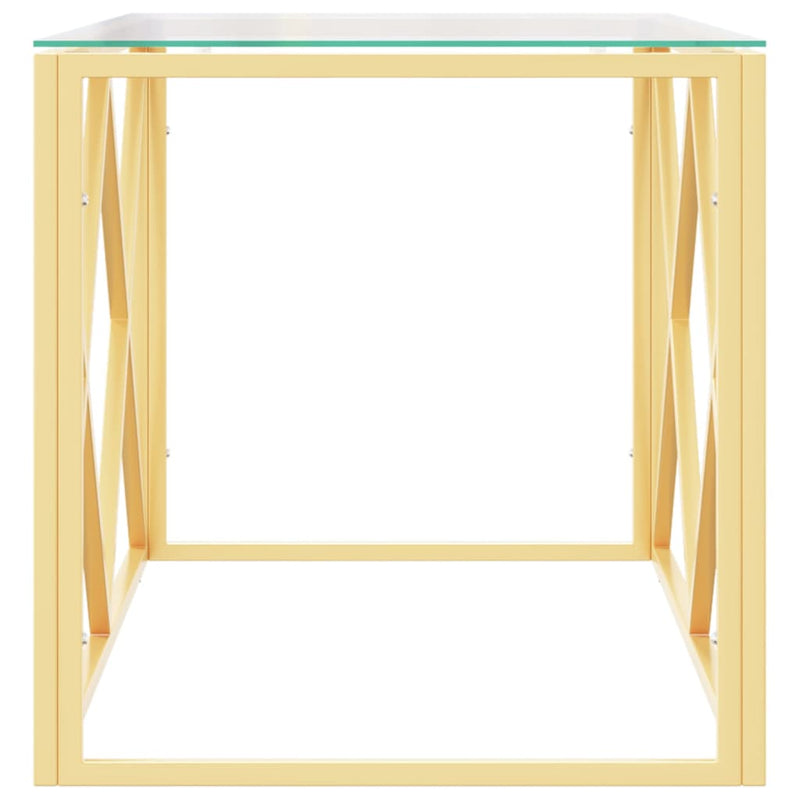 vidaXL Coffee Table 110x45x45 cm Stainless Steel and Glass