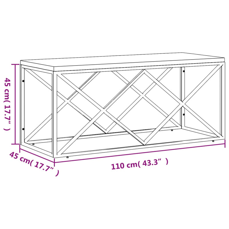 vidaXL Coffee Table Stainless Steel and Solid Wood Reclaimed