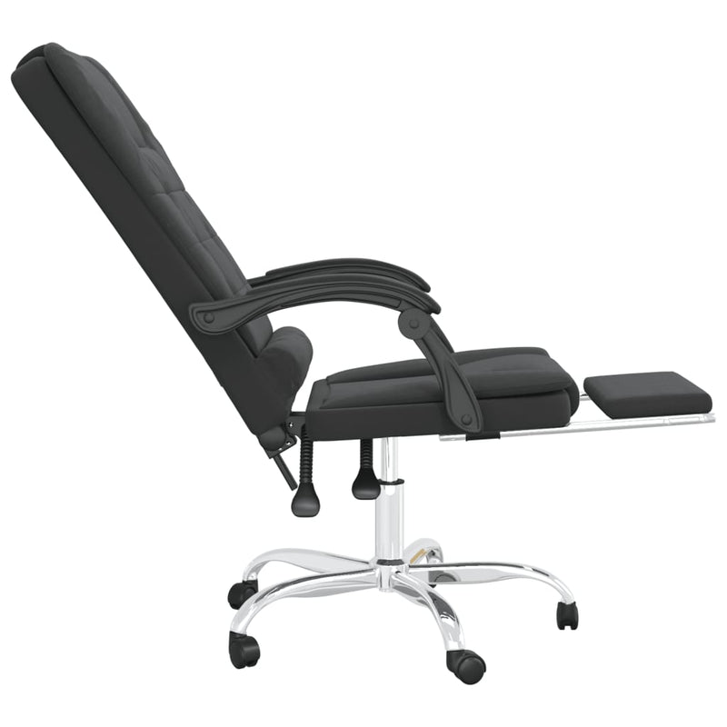 vidaXL Massage Reclining Office Chair Black Faux Leather
