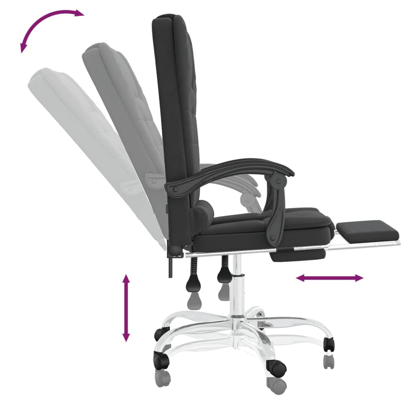vidaXL Massage Reclining Office Chair Black Faux Leather