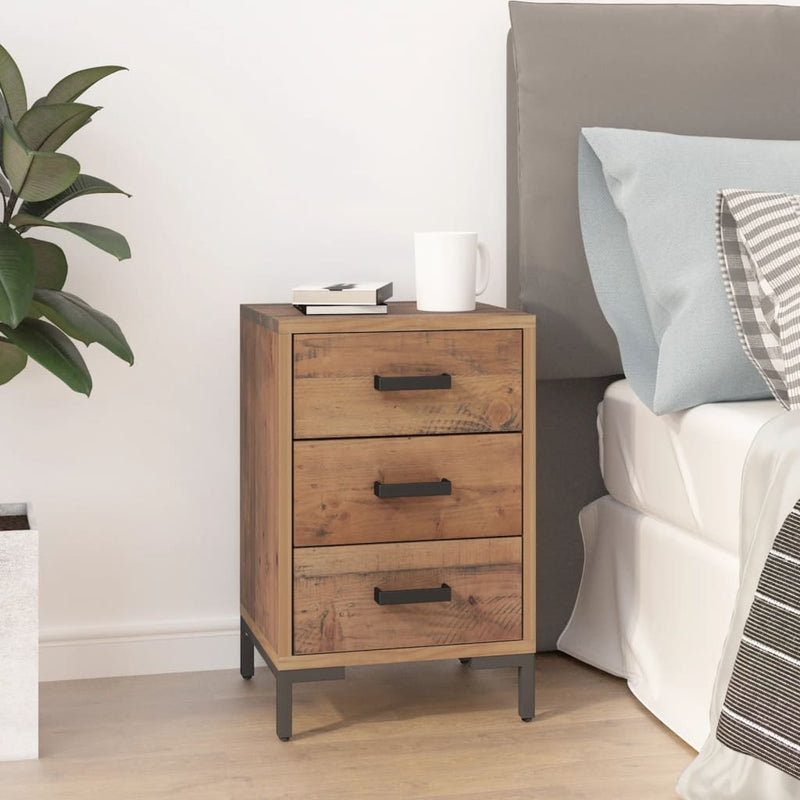 vidaXL Bedside Cabinet Brown 40x30x55 cm Solid Pinewood