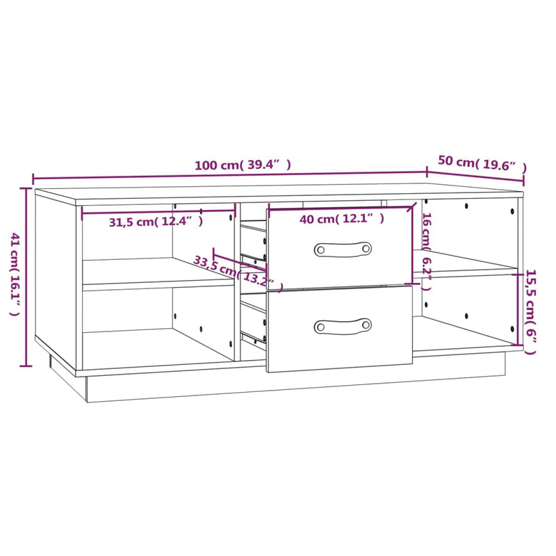 vidaXL Coffee Table 100x50x41 cm Solid Wood Pine