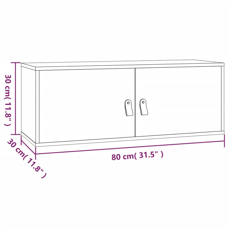 vidaXL Wall Cabinet 80x30x30 cm Solid Wood Pine