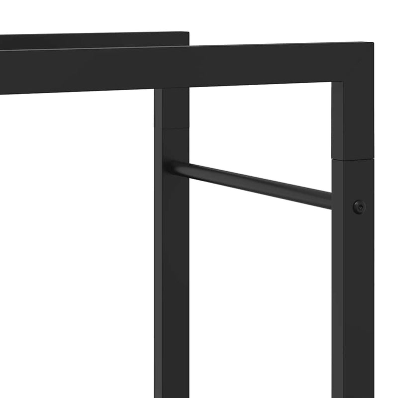 vidaXL Firewood Rack Matt Black 50x28x56 cm Steel
