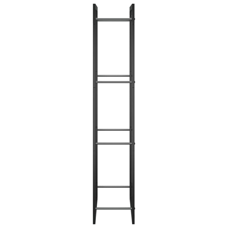vidaXL Firewood Rack Matt Black 50x28x132 cm Steel