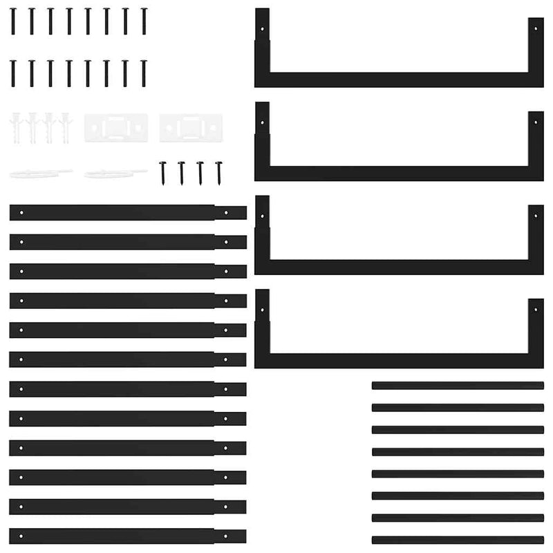vidaXL Firewood Rack Matt Black 50x28x132 cm Steel