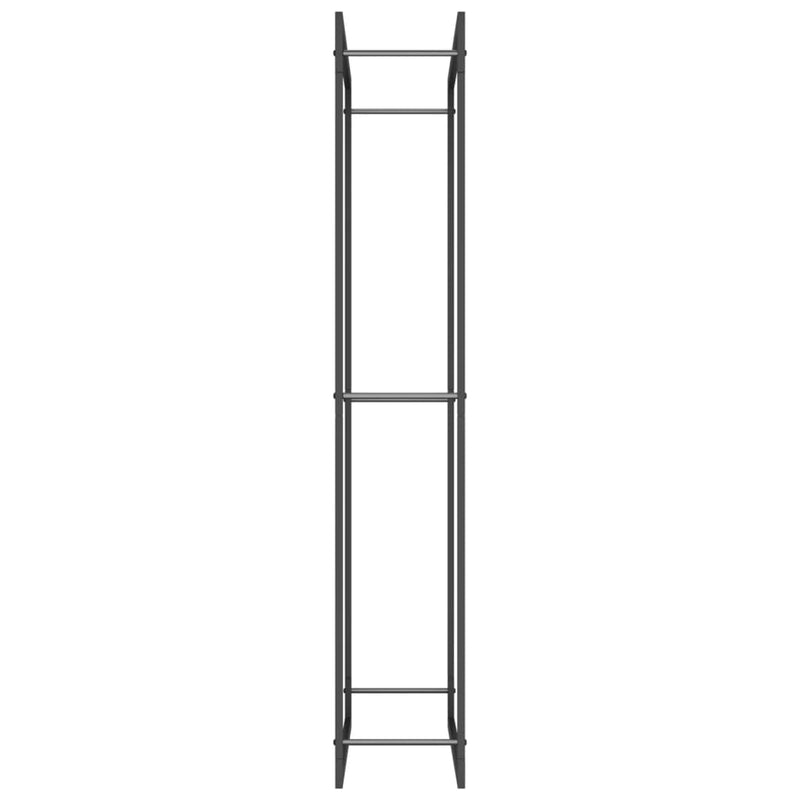 vidaXL Firewood Rack Matt Black 80x28x154 cm Steel