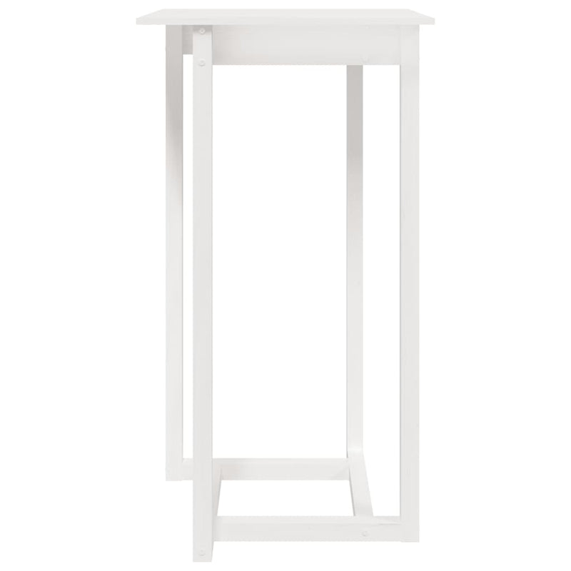 Bar Table White 60x60x110 cm Solid Wood Pine