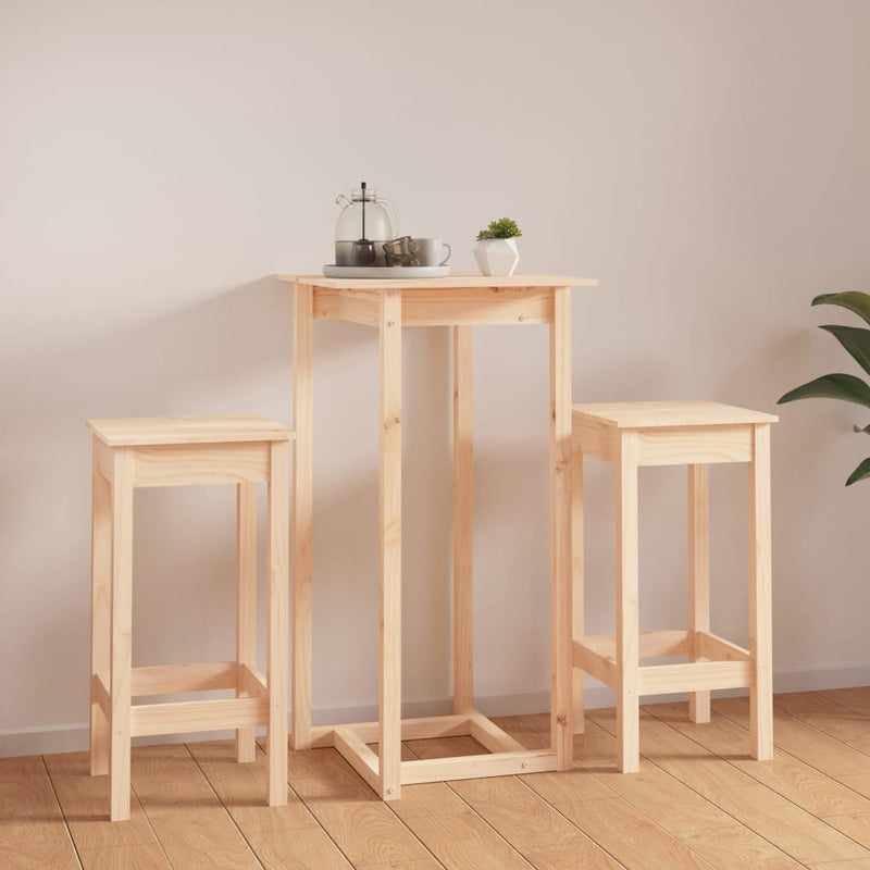 vidaXL 3 Piece Bar Set Solid Wood Pine