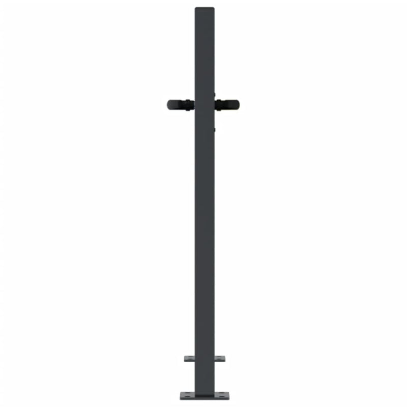vidaXL Garden Gate Anthracite 100x75 cm Steel Grass Design