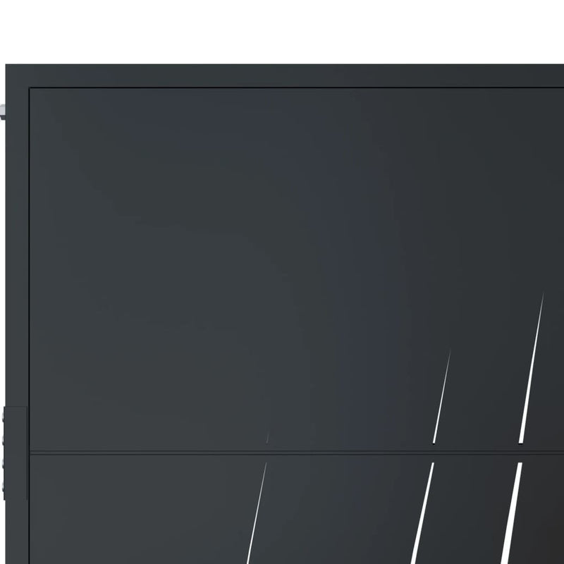 vidaXL Garden Gate Anthracite 100x75 cm Steel Grass Design