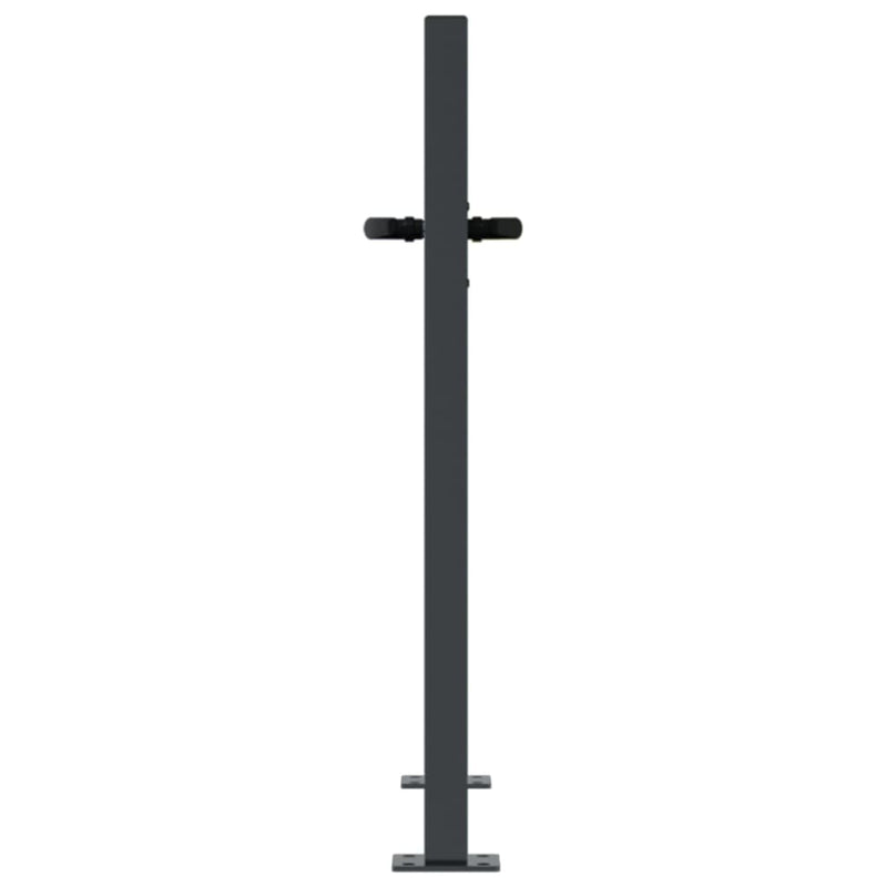 vidaXL Garden Gate Anthracite 100x100 cm Steel Grass Design