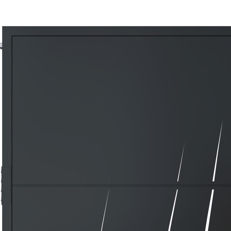 vidaXL Garden Gate Anthracite 100x150 cm Steel Grass Design