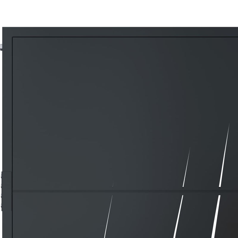 vidaXL Garden Gate Anthracite 100x175 cm Steel Grass Design