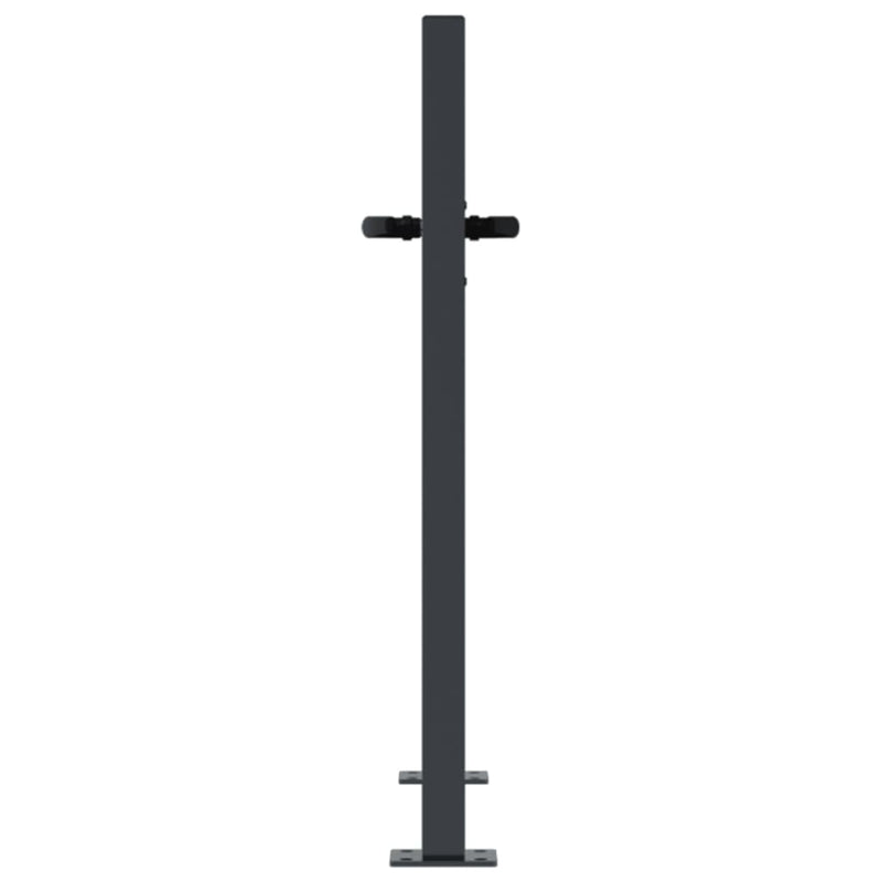 vidaXL Garden Gate Anthracite 100x100 cm Steel Bamboo Design