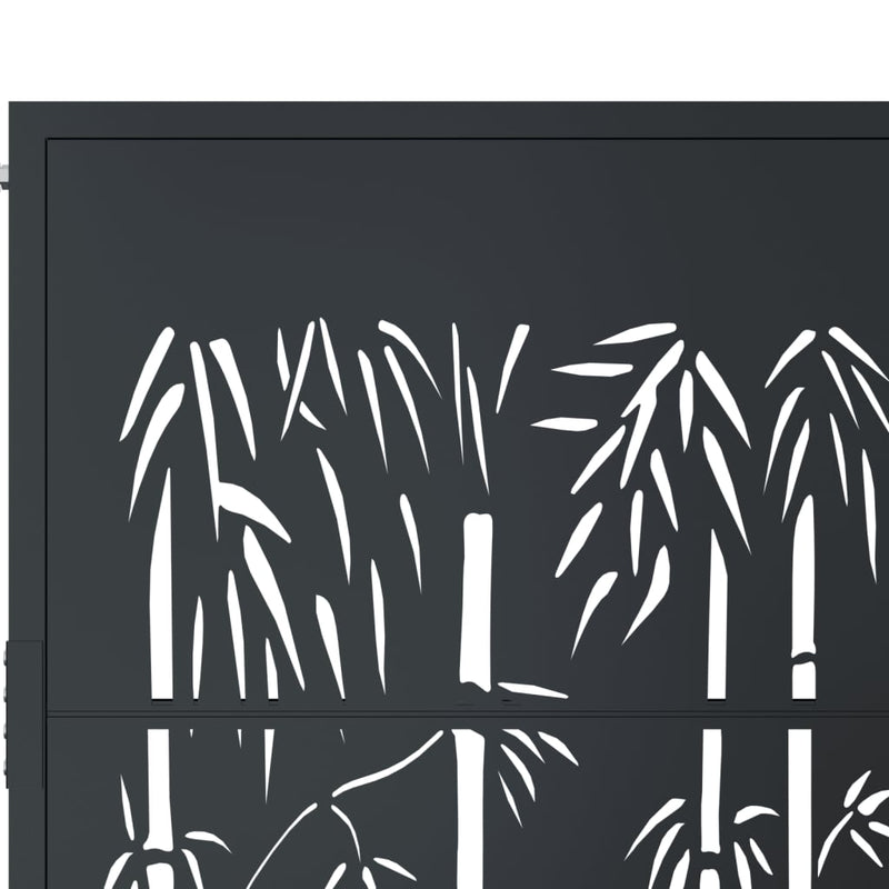 vidaXL Garden Gate Anthracite 100x100 cm Steel Bamboo Design