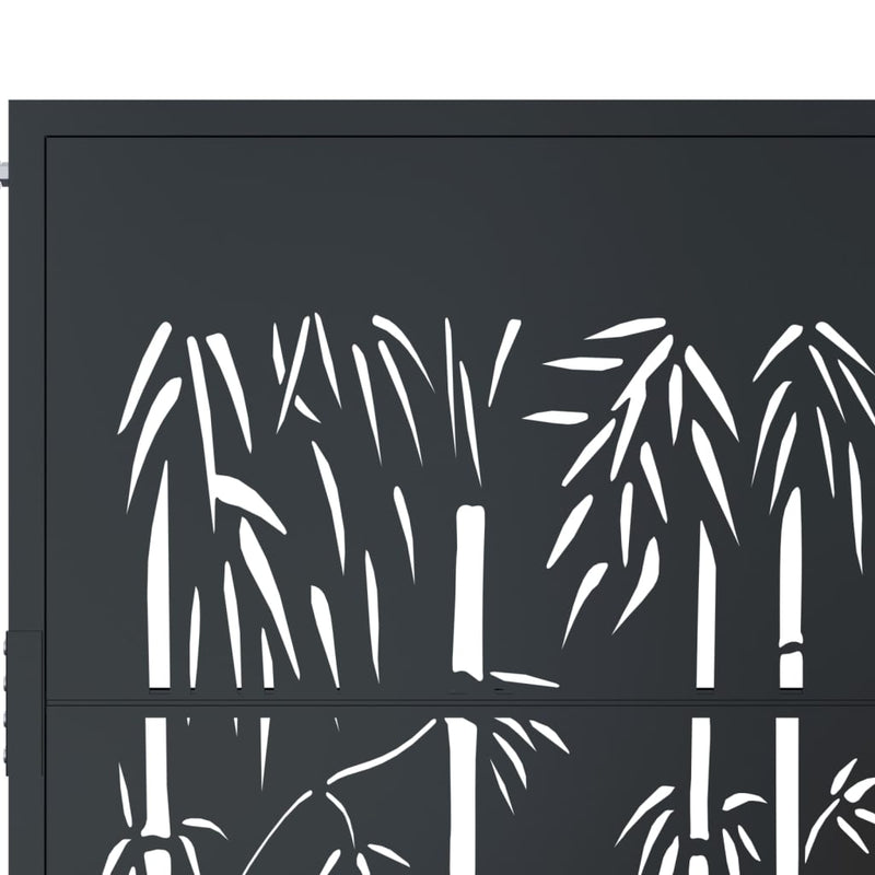 vidaXL Garden Gate Anthracite 100x175 cm Steel Bamboo Design