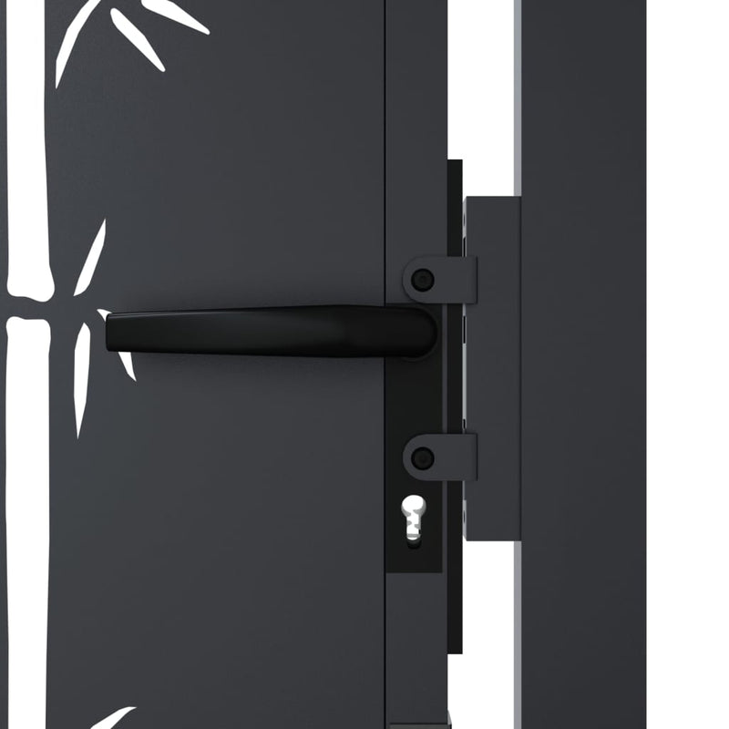 vidaXL Garden Gate Anthracite 100x175 cm Steel Bamboo Design