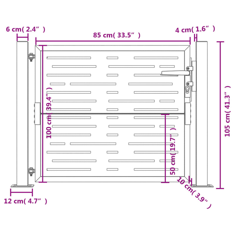 vidaXL Garden Gate Anthracite 100x100 cm Steel Square Design