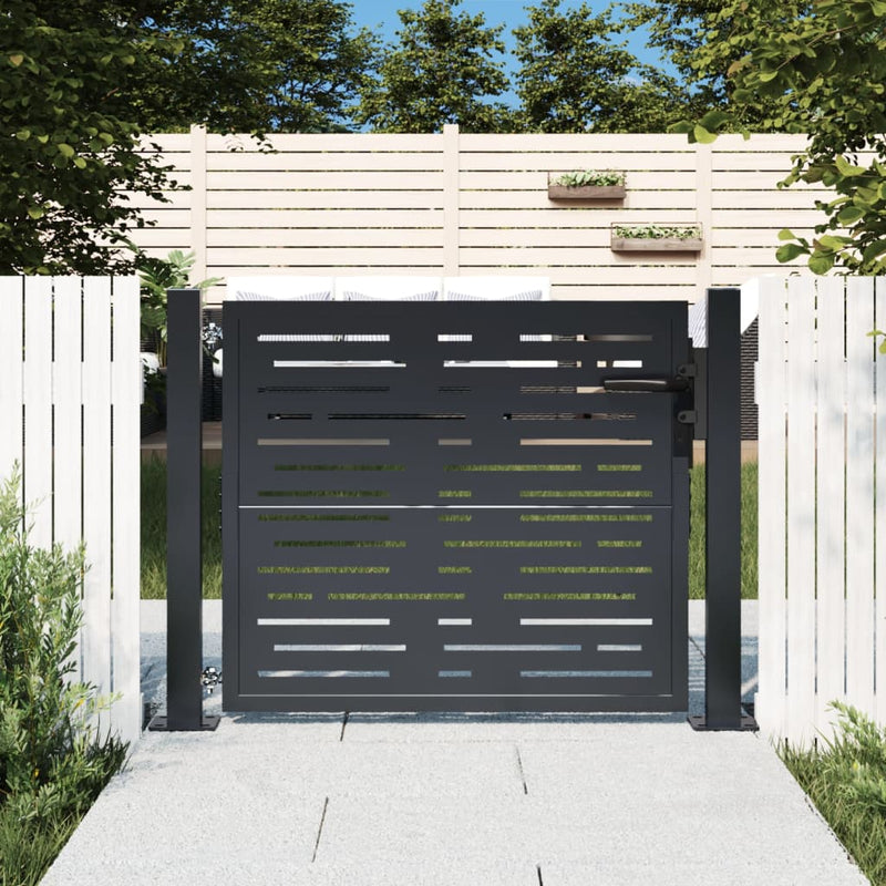 vidaXL Garden Gate Anthracite 100x100 cm Steel Square Design