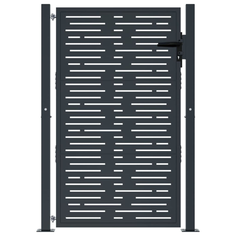 vidaXL Garden Gate Anthracite 100x125 cm Steel Square Design