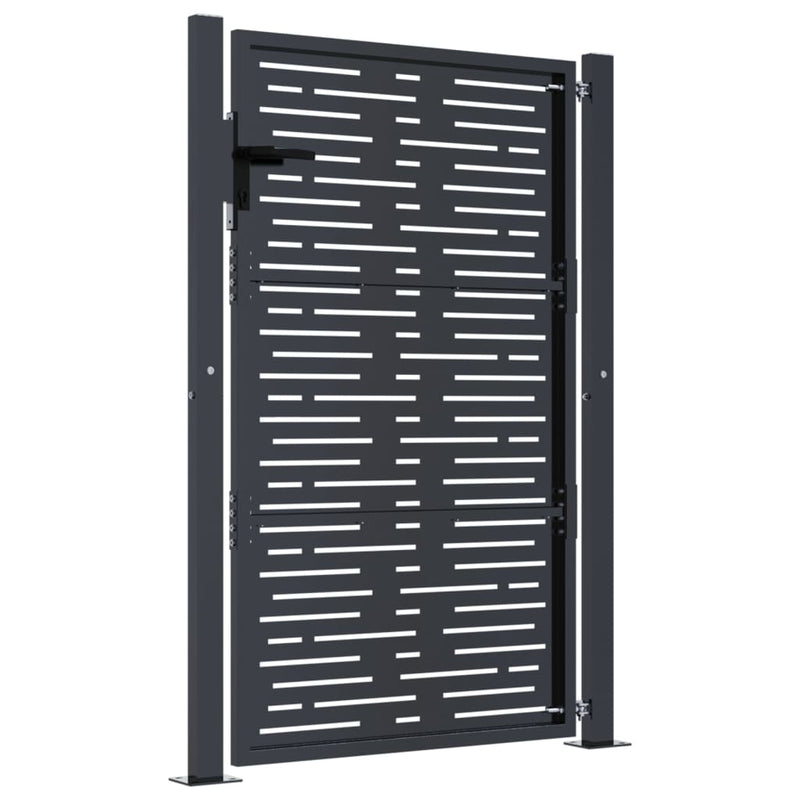 vidaXL Garden Gate Anthracite 100x125 cm Steel Square Design