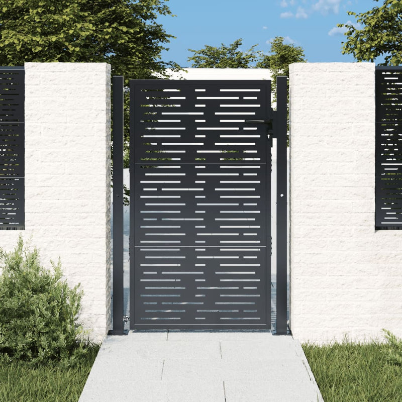 vidaXL Garden Gate Anthracite 100x125 cm Steel Square Design
