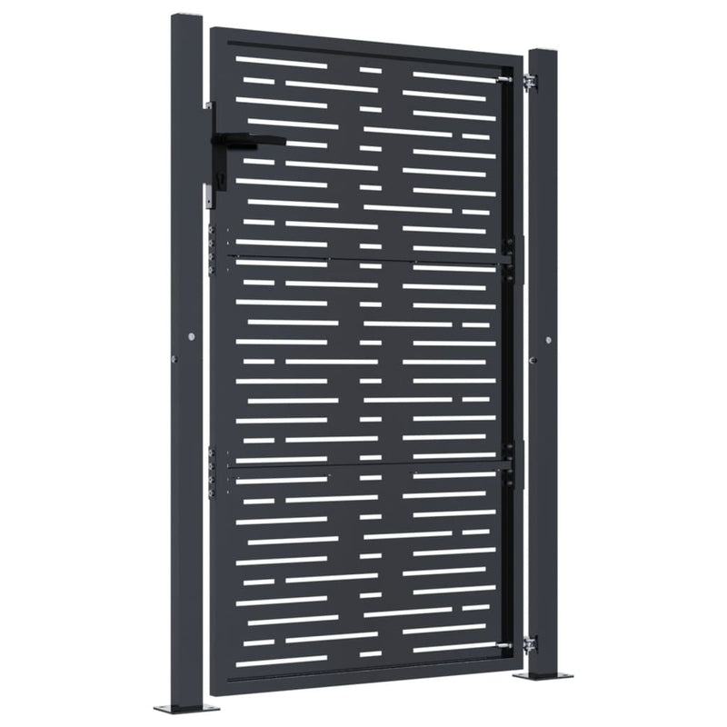 vidaXL Garden Gate Anthracite 100x150 cm Steel Square Design