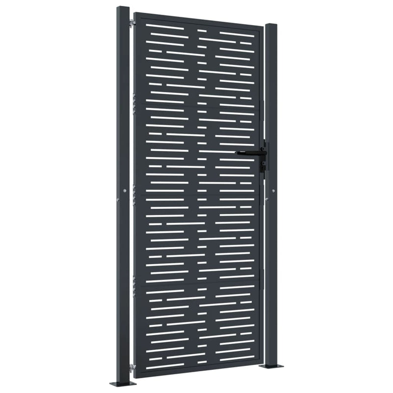 vidaXL Garden Gate Anthracite 100x175 cm Steel Square Design