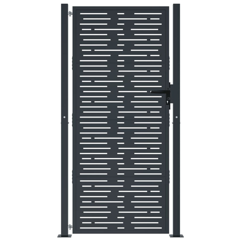 vidaXL Garden Gate Anthracite 100x175 cm Steel Square Design