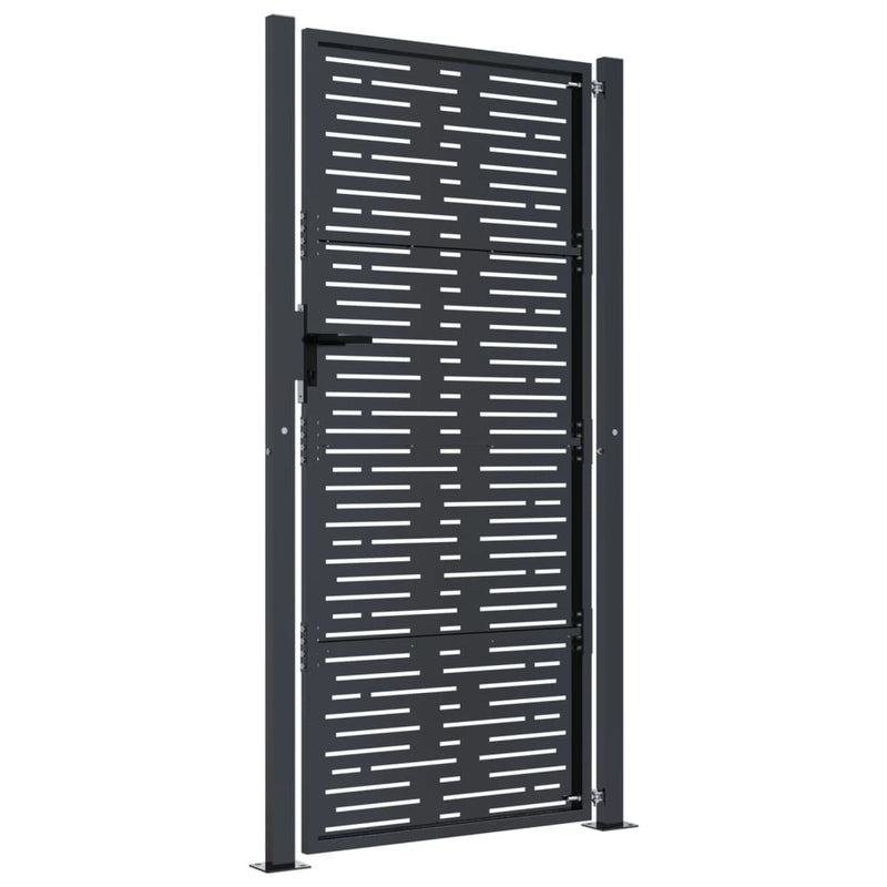 vidaXL Garden Gate Anthracite 100x175 cm Steel Square Design
