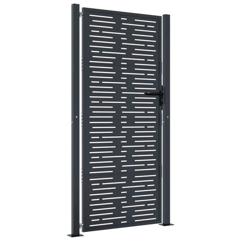 vidaXL Garden Gate Anthracite 100x200 cm Steel Square Design