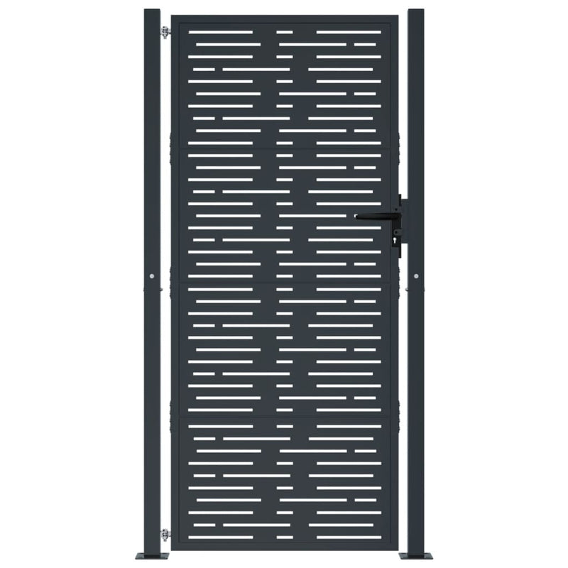 vidaXL Garden Gate Anthracite 100x200 cm Steel Square Design