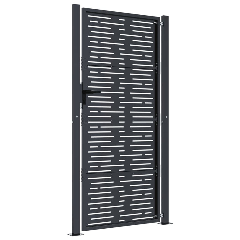 vidaXL Garden Gate Anthracite 100x200 cm Steel Square Design