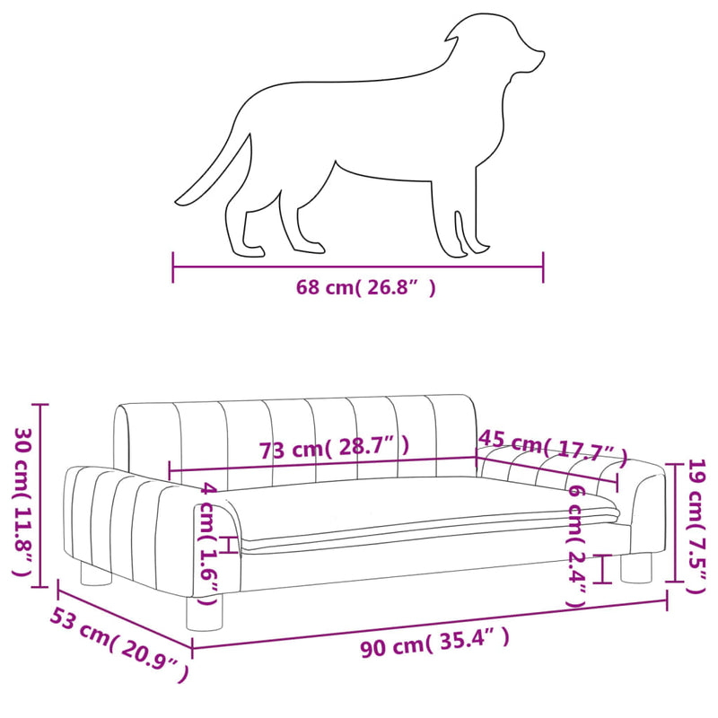 Dog Bed Black 90x53x30 cm Fabric