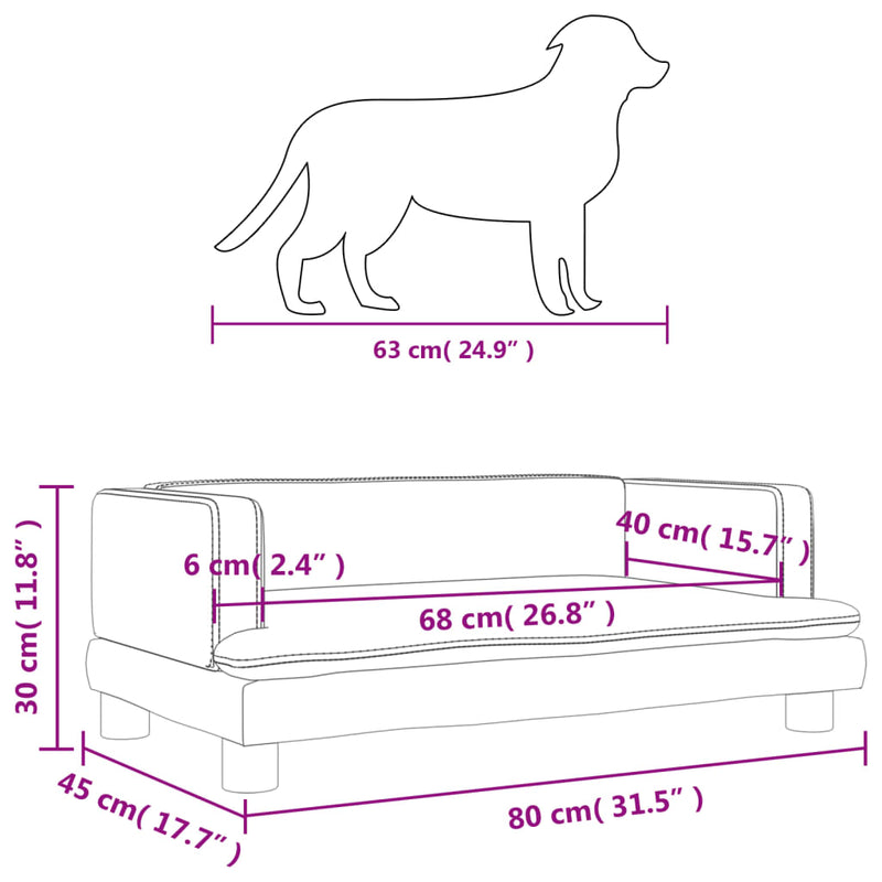 Dog Bed Light Grey 80x45x30 cm Velvet