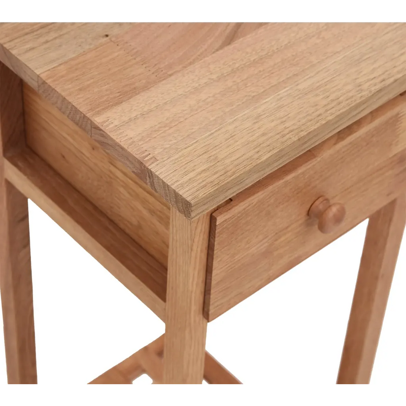 Side Table with Drawer 25x25x60cm Solid Wood Walnut