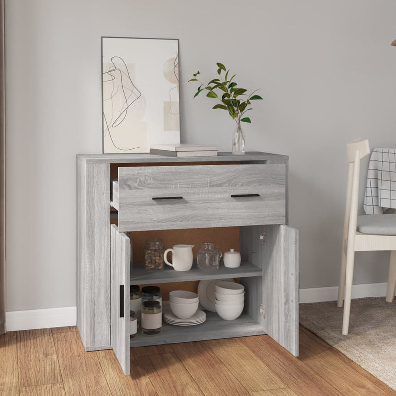 vidaXL Sideboard Grey Sonoma 80x33x70 cm Engineered Wood