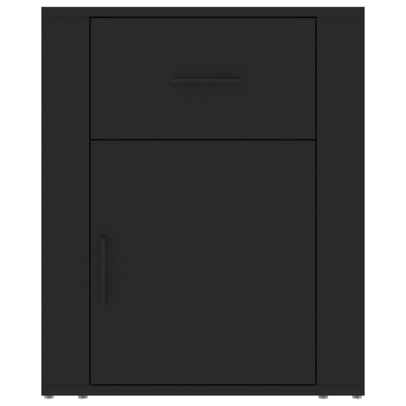 vidaXL Bedside Cabinet Black 50x36x60 cm Engineered Wood