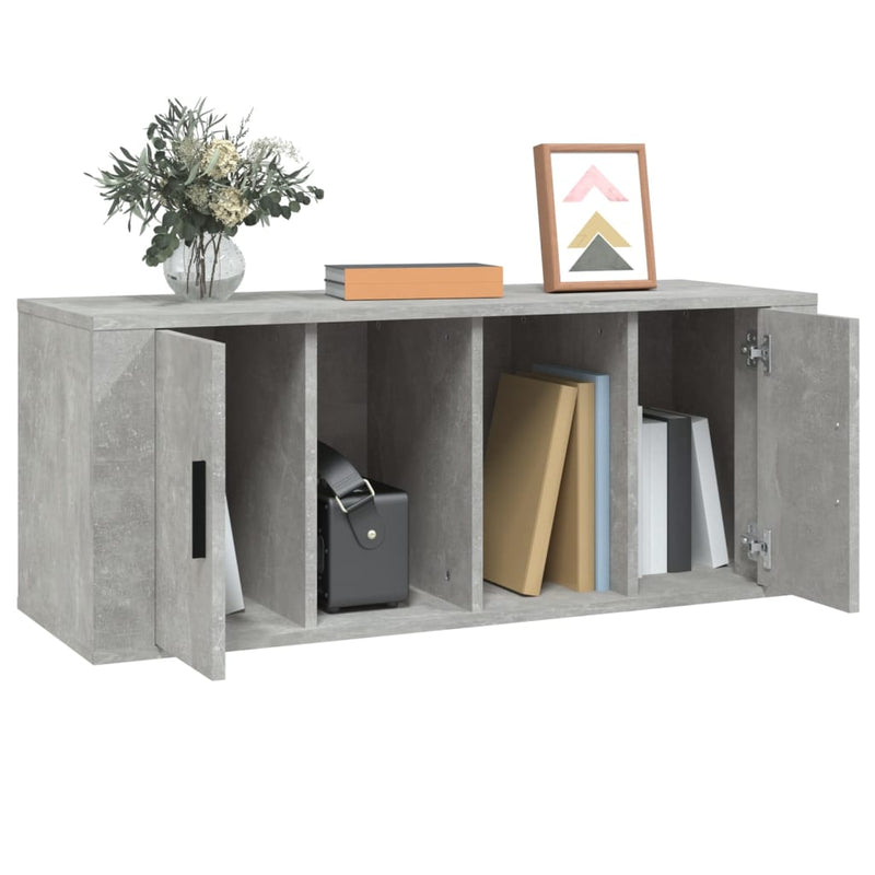 vidaXL TV Cabinet Concrete Grey 100x35x40 cm Engineered Wood