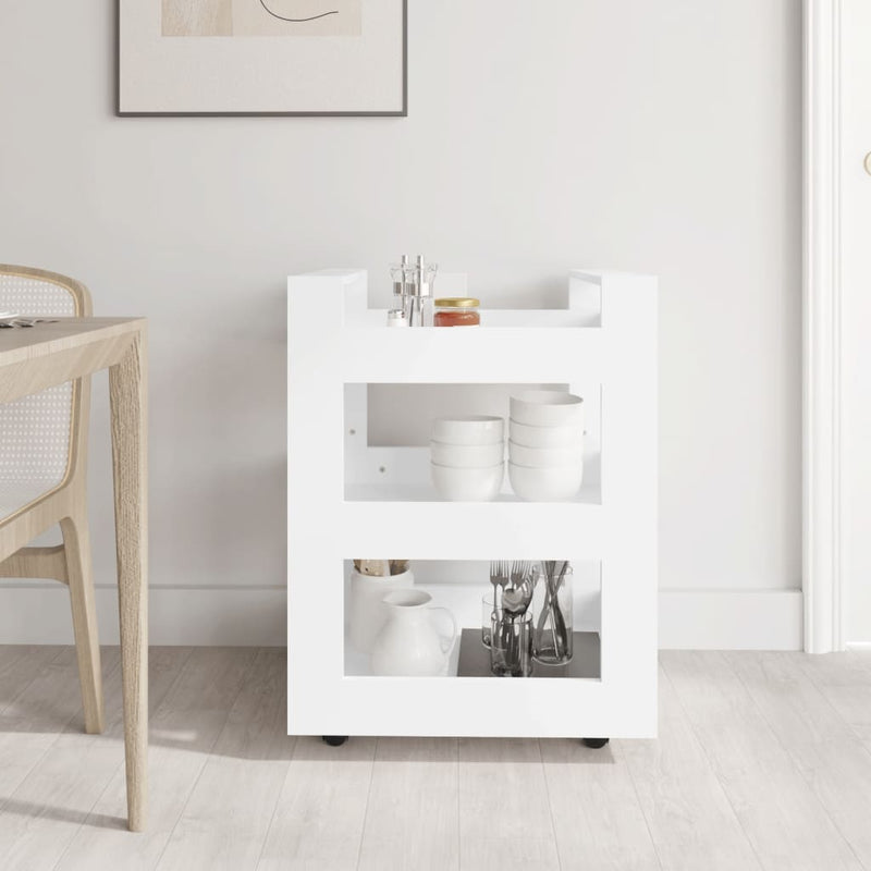 vidaXL Kitchen Trolley White 60x45x80 cm Engineered Wood