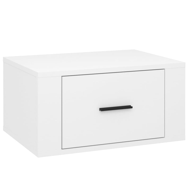 vidaXL Wall-mounted Bedside Cabinet High Gloss White 50x36x25 cm