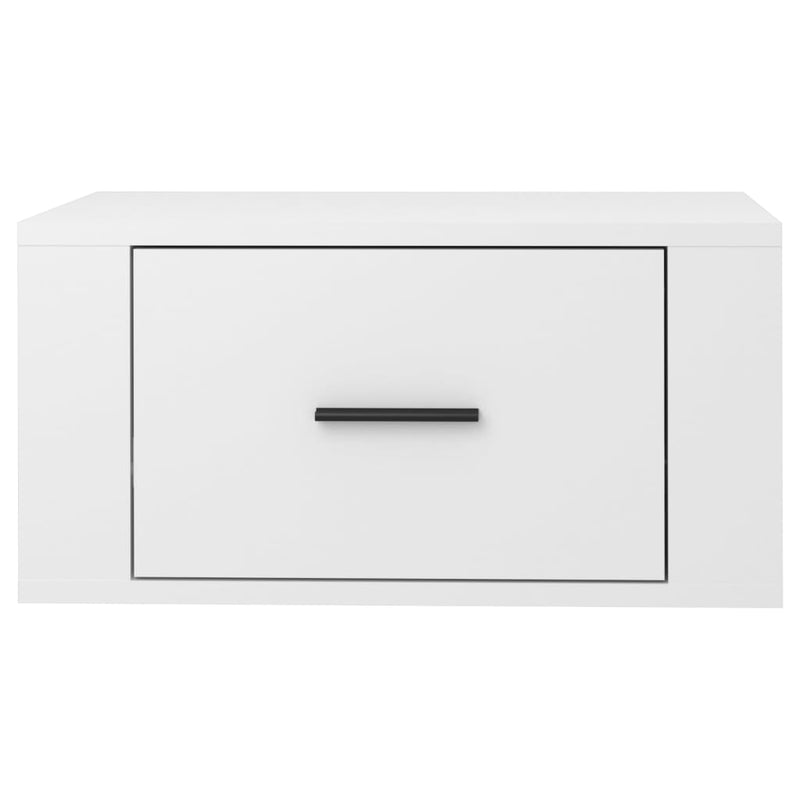 vidaXL Wall-mounted Bedside Cabinet High Gloss White 50x36x25 cm