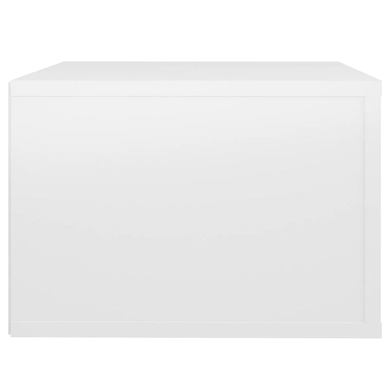 vidaXL Wall-mounted Bedside Cabinet High Gloss White 50x36x25 cm