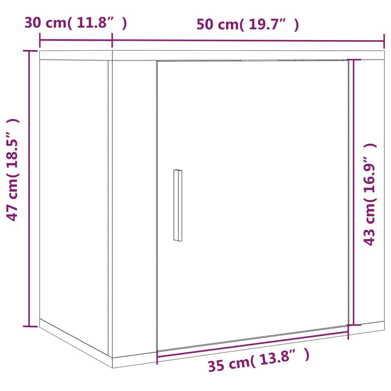vidaXL Wall-mounted Bedside Cabinets 2 pcs Black 50x30x47 cm
