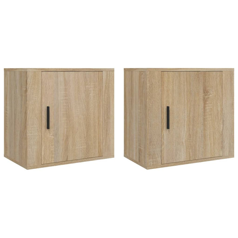 vidaXL Wall-mounted Bedside Cabinets 2 pcs Sonoma Oak 50x30x47 cm