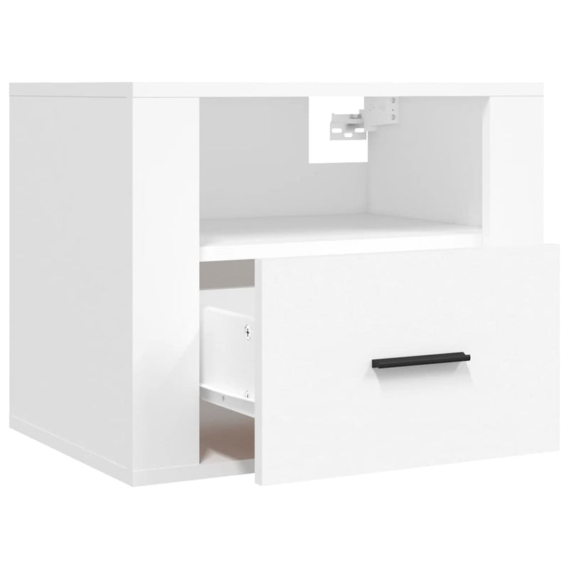 vidaXL Wall-mounted Bedside Cabinet White 50x36x40 cm