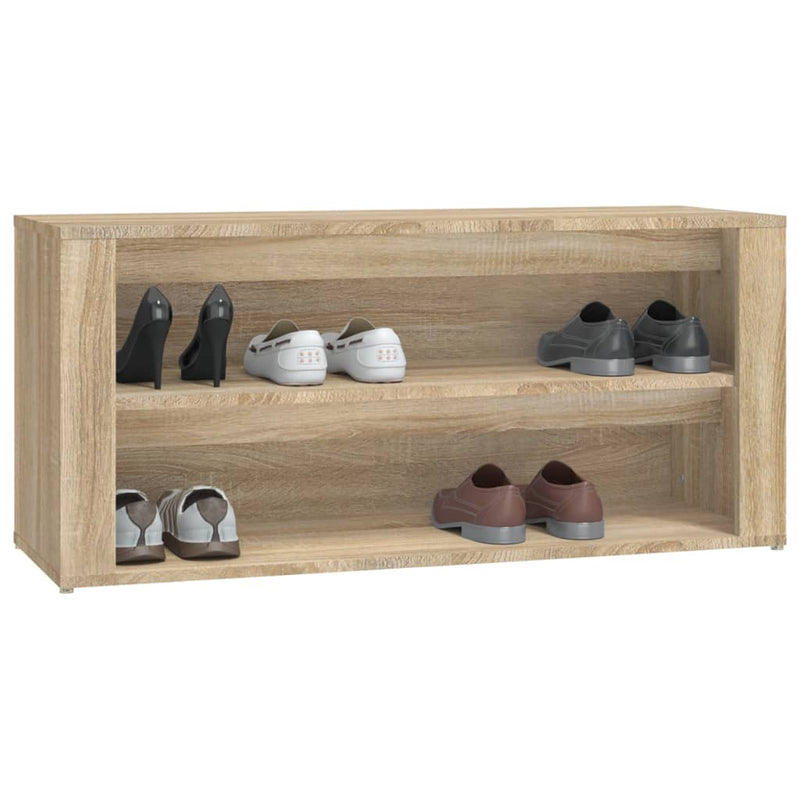 vidaXL Shoe Rack Sonoma Oak 100x35x45 cm Engineered Wood